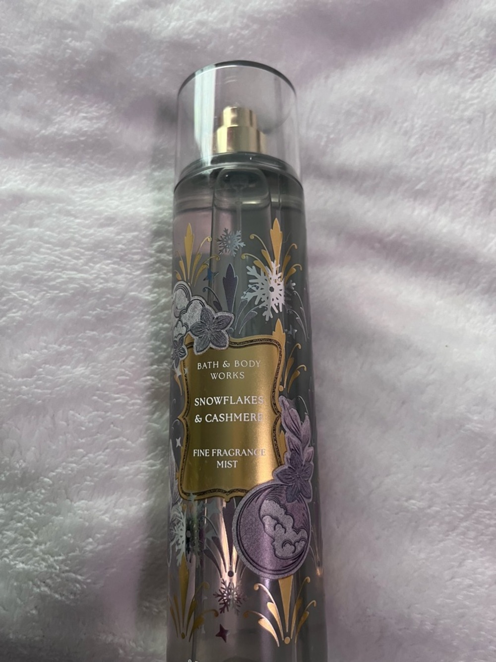 Bath & Body Works Snowflakes & Cashmere Fine Fragrance Mist - Purple & Gold